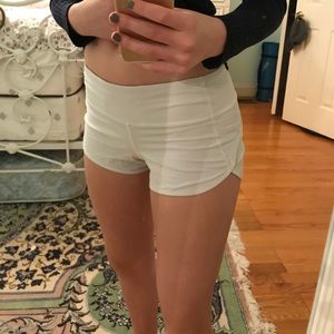 white lululemon speed shorts